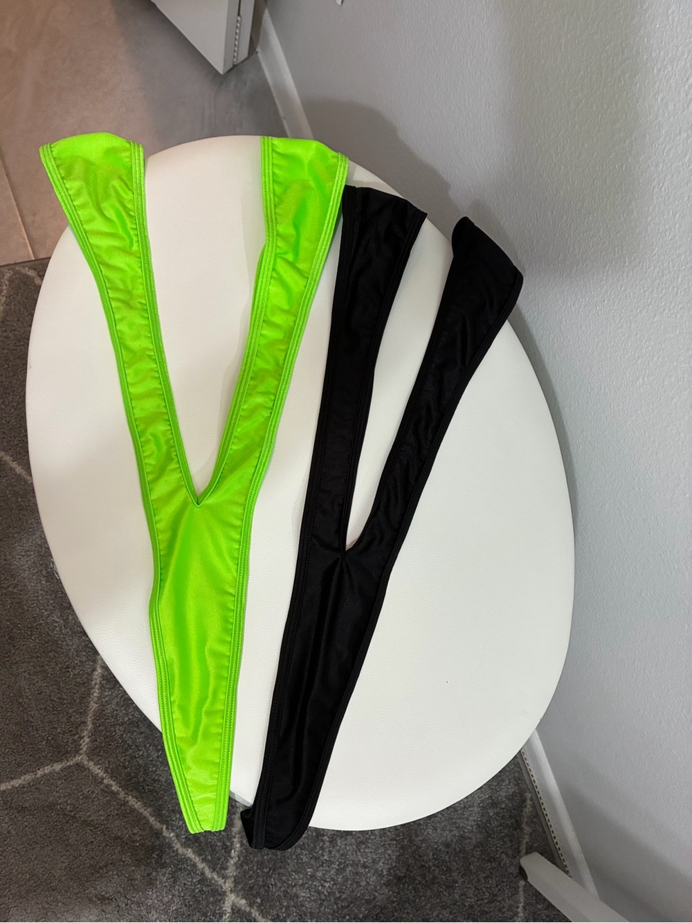 Neon Green & Black Micro Bodysuits Women Intimates